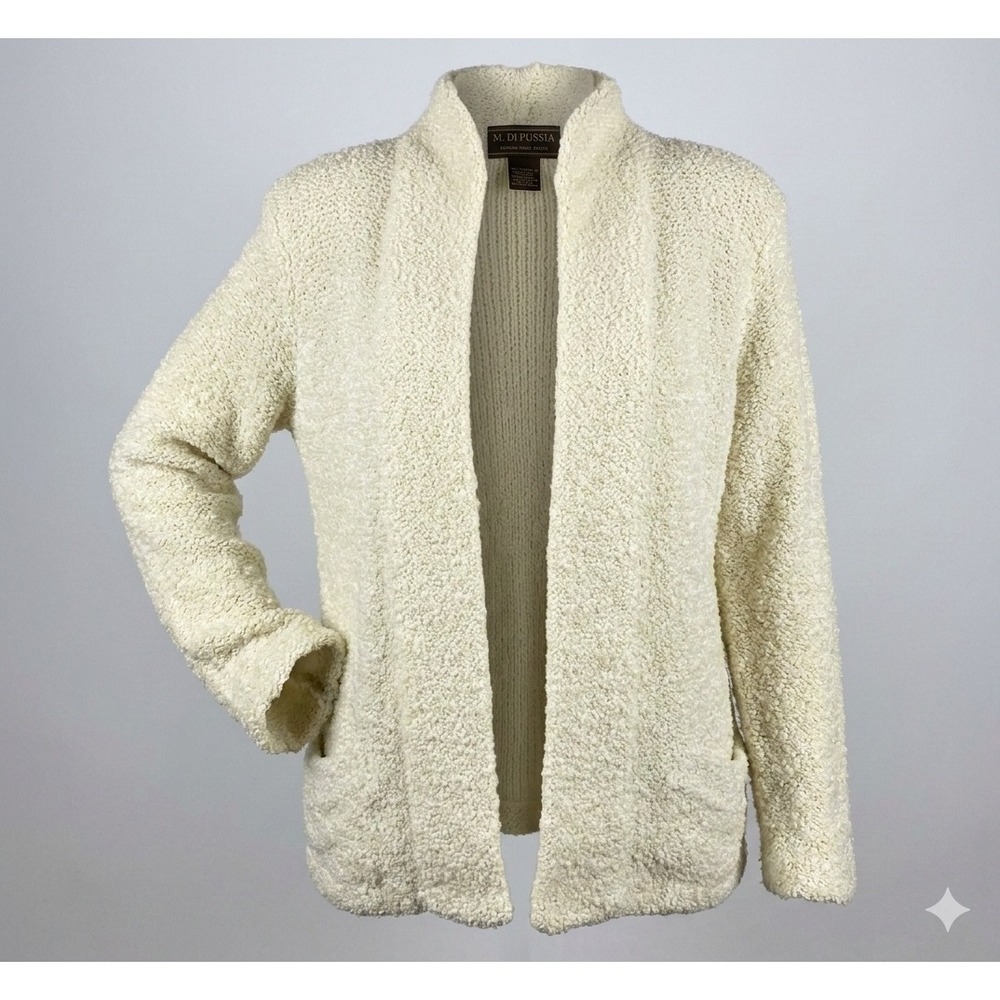 IB Diffusion Vintage Women's Bone White Open Front Knit Cardigan Sweater. Size M